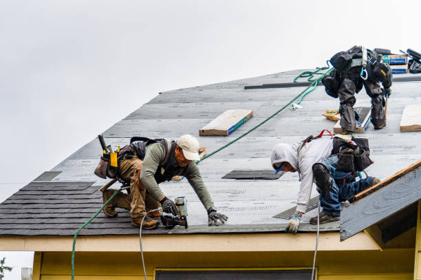 Professional Gutter Installation technician working in Woodacre, CA